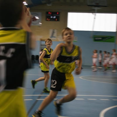 Échauffement des U11 Poussins.