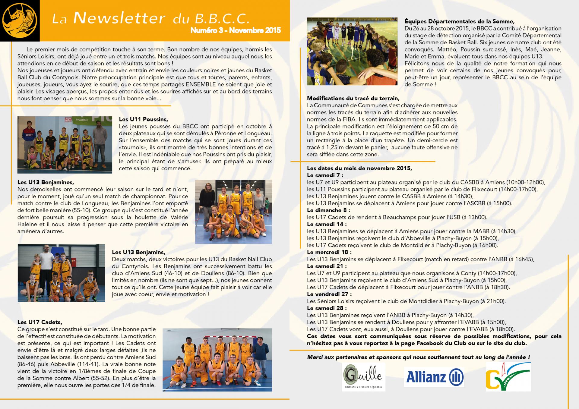 Newsletter #3 - novembre 2015